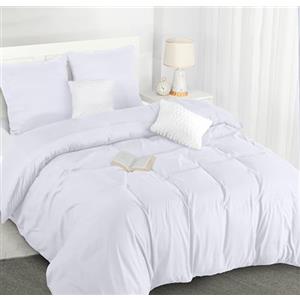 Utopia Bedding Copripiumino 155x220 - Microfibra Copripiumino 155x220cm + Federe 80x80cm - Bianco