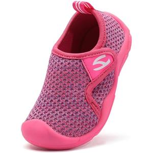 Meik Mangni Bambini Pantofole da Casa Antiscivolo Ragazzi Scarpe Primi Passi Ragazze Scarpe da Sportivi Scarpe Interne a Maglia Rosa 27 EU