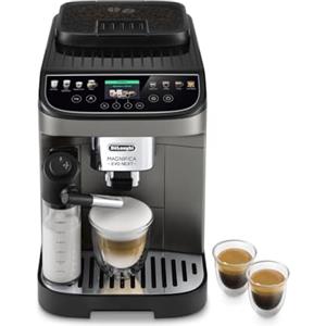 De'Longhi Magnifica Evo Next ECAM312.80.TB, Macchina Caffè Automatica con Monta Latte Automatico, Macchina Caffè Chicchi per Caffè e Cappuccino con Display Touch Intuitivo, 1450W, Nero/Titanio