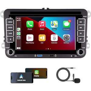 kttcorlp [Prestazioni Elevate] Linux Autoradio per Golf 5 6 Passat Jetta Caddy Polo cc Tiguan EOS Touran T5 Scirocco Wireless Carplay & Android Auto, con display IPS da 7 inch Bluetooth/FM/AM/USB/EQ/Touch