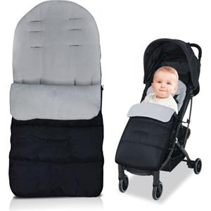 TYBYBB Coprigambe Passeggino Universale, Sacco Passeggino Universale 3 in 1 Sacco Passeggino Invernale Impermeabile Antivento, con Cerniere Laterali, Staccabile per da 0 a 3 anni Baby (Grigio)
