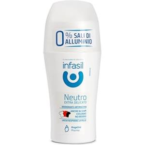 Infasil Neutro Extra Delicato, Deodorante Roll On con Formula Delicata che Lascia Respirare la Pelle, Efficace Fino a 24H, Formula Antimacchia, 50 ml