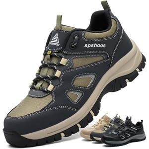 SPSHOOS Scarpe Antinfortunistiche Uomo Donna S1 Scarpe da Lavoro ESD Leggere Antiscivolo con Punta in Acciaio Traspiranti Comode Nero 40