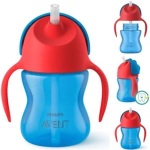 AVENT Philips SCF796/01 Tazza con Cannuccia, 200 ml, Rosso/Blu