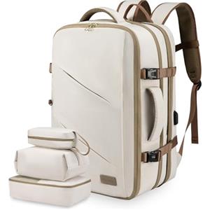 LOVEVOOK Zaino Da Viaggio Borse Da Cabina Per Easyjet Zaino Aereo Bagaglio A Mano Uomo Donna Zaino Porta PC 15.6 Pollici Zaino 30 Litri Grande Trekking Travel Bag Zaino Beige Cachi