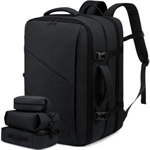 LOVEVOOK Zaino Porta PC 15,6 Pollici Da Viaggio Aereo Bagaglio A Mano Da Cabina Per Easyjet Ryanair Uomo Donna 30 Litri Grande Trekking Travel Bag Nero