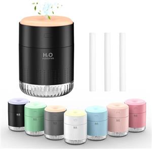 KARFUN Mini Umidificatore Ambiente,Umidificatore Fresco Variopinto Della Foschia con La Luce Di 7 Colori,Piccolo Umidificatore da Tavolino per La Camera da Letto Del Bambino,Ufficio,Quiete