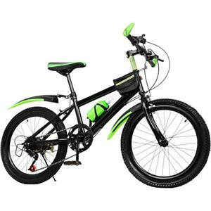 DHQCQL Mountain bike 20 pollici, 7 marce, bicicletta per bambini, con supporto per bicchiere d'acqua, campanello con sospensioni complete, adatto per 6,7, 8, 9, 10, 11, 12, 13 bambini, verde