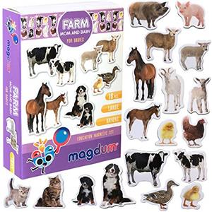 magdum Mom Baby Farm Photo Giochi Magnetici per Bambini Animali Giochi per Bambini di 3 Anni - Grandi Magneti per Frigorifero Piccolo e Grande per Giocare al TEATRO Magnetico