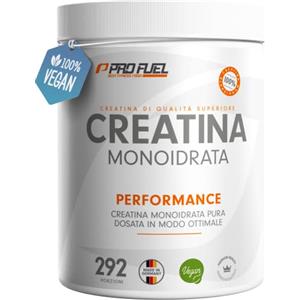 ProFuel Creatina monoidrata polvere 1kg / 1000g Creatina monoidrato micronizzata ad alto dosaggio, Creatina pura in polvere senza additivi, 100% vegana, testata in laboratorio con certificato, per 292 giorni