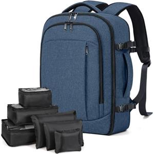 Lekespring Zaino da Viaggio Aereo (35L) per Ryanair,Zaino Viaggio per Donne e Uomini,Bagaglio a Mano Zaino Aereo con 6 Sacchetti Organizzatori, Borsa Cabina per Scuola D'affari Casual - Blu