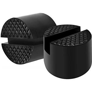 JEEZAO 2 Pezzo Universale Tampone Martinetto idraulico in Gomma per Cric Sollevatore Auto Ponte con Scanalatura Spessori,Resistere a 3 Tonnellate, 48 mm di Diametro (nero)