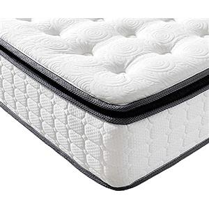 Vesgantti Materasso Matrimoniale 160x200, Alto 26 cm, Materasso a Molle insacchettate e Memory Foam Ergonomico a 7 zone Schiuma Traspirante Ibrido con 2cm Topper, Morbido, Bianco