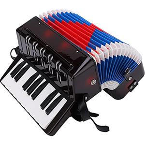 Zunate Fisarmonica a Piano 17 Tasti 8 Bassi Strumento Musicale con Cinturino in Pelle Retrattile, Strumenti a Molla per Allenamento Ritmico per Principianti e Studenti di Fisarmonica