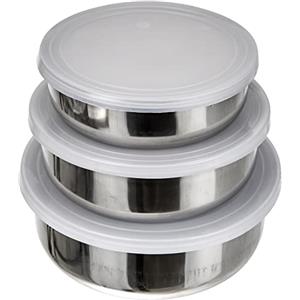 IBILI 712000 - Contenitori per generi Alimentari in Acciaio Inox, Confezione da 3 Pezzi