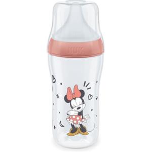 NUK Biberon Perfect Match | 3+ Mesi | Si adatta al palato del bambino | Controllo della temperatura | Sfiato anti-colica | 260 ml | Senza BPA | Tettarella media in silicone | Disney Topolino [Rosso]