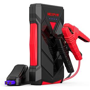 NEXPOW Avviatore Batteria Auto, Starter Batteria Auto Avviatore di Emergenza per Auto/Moto, (Motori Fino a 7.0L Gas o 5.5L Diesel) Torcia a LED, 12V di Avviamento con Ricarica Rapida USB