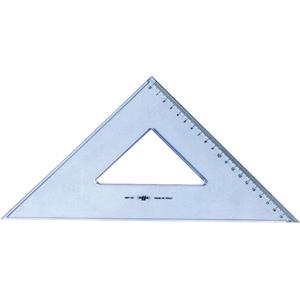 ARDA Squadra 45° 35 cm Linea Uni - Plastica Termoresistente Fumè Ottico con Smusso e Graduazione Incisa