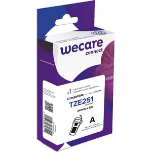 Wecare K80015W4 Nastro Compatibile Brother 24 mm x 8 mt Nero su Bianco