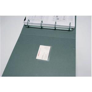 Q-Connect Tasche adesive portabiglietti trasparenti 5,6x9,3 cm apertura lato lungo - Confezione da 100