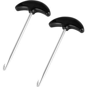 lasuroa 2pz Tiralacci Scarpe da Skate, Tira Lacci Scarpe in Acciaio Inossidabile Tenditore per Pattini Pattinaggio sul Ghiaccio Accessori per Allacciare Pattini da Ghiaccio e Stivali(Nero)