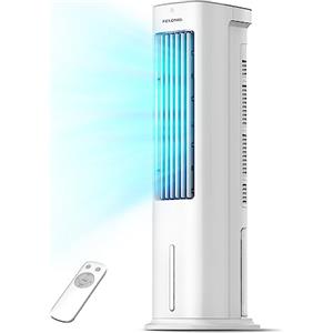 PELONIS Raffreddatore d'aria con raffreddamento ad acqua, aria condizionata mobile, ventilatore da 5 l con raffreddamento ad acqua, umidificatore con telecomando, 355 m³/h, condizionatore d'aria senza