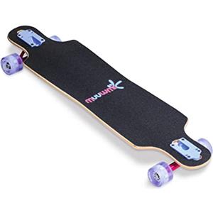 Muuwmi - Longboard compatta ABEC 7, con ruote luminose, multicolore, misura unica