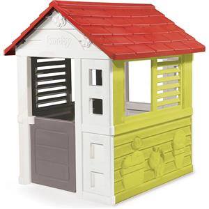 Smoby Casa Lovely Cranberry - Casetta per Esterno/Interno con Finestre e Sportello, Dimensioni 114.7 x 99 x 19.6 cm