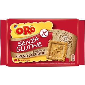 Oro Saiwa Frollino Senza Glutine al Grano Saraceno - Con Olio di Girasole, 6 Monoporzioni da 40g