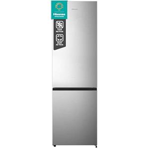 Hisense RB329N4ACE Frigorifero Combinato a libera installazione, Total No frost con ventilazione multiflow, Inox Look, Altezza 180 cm, capacità netta 255 L