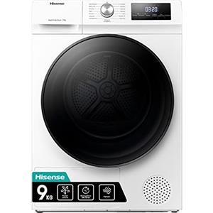 Hisense DHQA902U Asciugatrice A Pompa Di Calore Con Ion Tech, 9 Kg, A++, Oblò Nero, Big Display, Con Power Air Flow