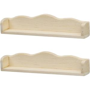 TOYANDONA 2 scaffali da parete per casa delle bambole in miniatura, in scala 1:12, piccoli scaffali in legno, modelli per mobili da cucina