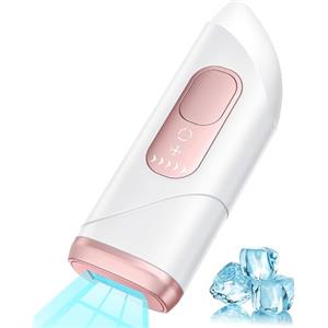 Blissky Epilatore Luce Pulsata con Funzione di Raffreddamento a Ghiaccio, Luce Pulsata con Flash Illimitati, Tecnologia a Luce Pulsata da 600 NM, IPL per Donne, Uomini, Viso, Zona Bikini, Braccia e Gambe