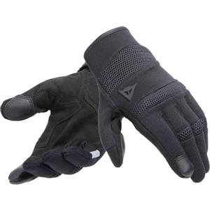 Dainese - Athene Tex Gloves, Guanti Moto Estivi da Uomo con Compatibilità Touchscreen, Palmo RInforzato in Pelle Scamosciata, Leggeri e Traspiranti con Inserti Elasticizzati, Nero