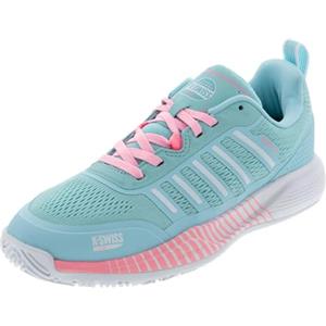 K-Swiss Ultra Court Padel, Scarpe da Tennis Donna, Gum Soft Neon Blue White Neon Bubble Gum, 38 EU