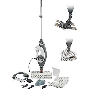 Shark Floor & Handheld Steam Cleaner, Scopa a Vapore e Vaporetto a Mano, 2 in 1, per Tutti i Pavimenti Duri, con 5 Accessori, 2 Impostazioni, Grigio/Bianco, S6005EU