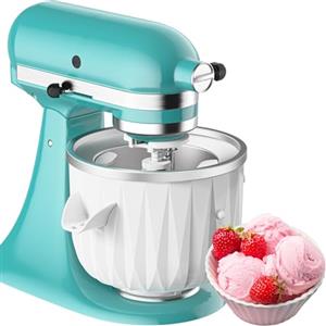 Coolcook Accessorio per gelato per Kitchenaid, compatibile con mixer da 4,5-6 litri, macchina per gelato, 2 litri, per sorbetto, gelato, yogurt surgelato