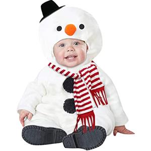 HEONSATI Costumi Bambina Neve Natalizia Tutine Pupazzo da Neve Natale 0-24 Mesi Vestito Bambini per Natale Regalo Costumi di Capodanno Bimbo Carnevale Vestiti Snowman Natalizie Neonato di Carnevale Body