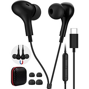 TITACUTE Cuffie USB C Auricolari Type C Magnetici in Ear Auricolari con Microfono HiFi Stereo Tipo C Cuffie per Samsung a53 a33 S22 Ultra S21 FE Z Flip 4, OnePlus 10T/Nord 2T/9 Pro,Pixel 6a, Mi 12 11T