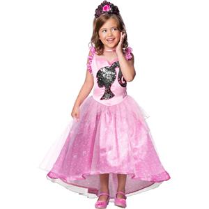 RUBIE'S Costume Barbie Principessa per Bambine - Taglia L - 7/8 anni