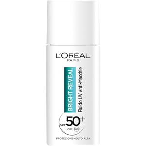 L'Oréal Paris Fluido UV Anti-Macchie, Con SPF 50+, Per Tutti i Tipi di Pelle, Protezione e Macchie Attenuate, Con Niacinamine e Vitamina E, Bright Reveal, 50 ml