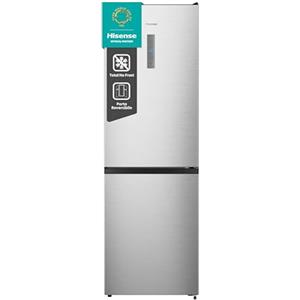 Hisense RB390N4CCD1 Frigorifero Combinato Total No Frost, Inox, 1.86x60cm, Classe D, 304L