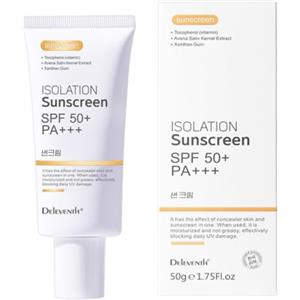 SEOMOU Crema Viso Solare SPF 50+ per Pelli Sensibili - Protezione UV Efficace, Resistente all'Acqua, Texture Ultraleggera, Idratante e Anti-Macchie Scure per Uso Quotidiano e Cura della Pelle