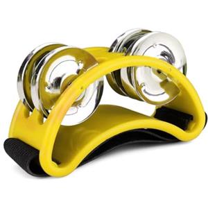 Flexzion Tamburello del piedi percussion, Strumento musicale gadget cajon accessori foot shaker, Tamburo per bambini KTV festa regalo per cantanti e chitarristi, Musica sonagli percussioni (Giallo)