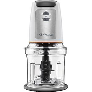 Kenwood Chopper CHP61.100WH, Potenza 500W, Ciotola da 0.5L, 2 velocità, Sistema a quattro lame, Anello antiscivolo per la stabilità del tritatutto, Lavabile in Lavastoviglie, Bianco/SIlver