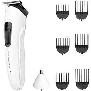 Rowenta Trim & Style 8 in 1, Regolabarba Multifunzione da Uomo, Lame Autoaffilanti in Acciaio Inox, 6 Pettini Fissi, Accessorio Naso e Orecchie, TN8934E0