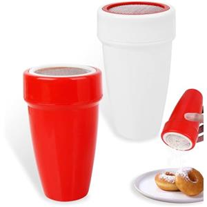 Xiuyer Setaccio Farina, 2 pezzi Spargi Zucchero a Velo, Setaccio, Spargi Cacao in Polvere, VDosatore Cacao in Polvere Shaker, Polvere Shakers Setacci per Farina Cacao Cannella
