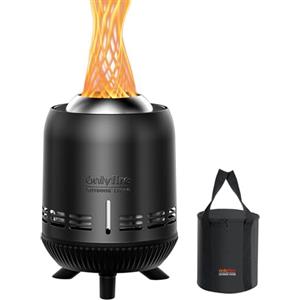 Onlyfire Braciere Senza Fumo con Borsa di Trasporto, Mini Focolare da Tavolo, Camino a Legna e a Pellet per il Campeggio All'aperto Tailgating Patio Backyard, Nero