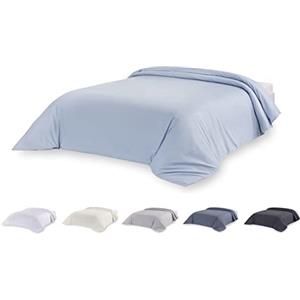 Todocama Set copripiumino in microfibra extra morbido al tatto. (Azzurro - Letto 105/120-180x220 cm).