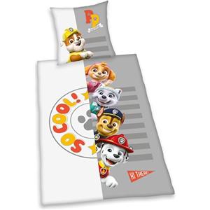 Herding Set di Biancheria da Letto, Paw Patrol, Federa 80 x 80 cm con Bottoni e Design Reversibile, Copripiumino 135 x 200 cm con Chiusura a Bottoni, 100% Cotone